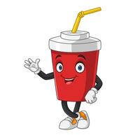 Cartoon mascot cute drink on white background vector