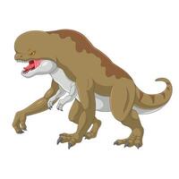 Cartoon distortus rex on white background vector