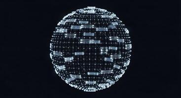 A 3d rendering of a sphere with many dots photo