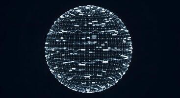 Abstract sphere with lines and dots on it photo