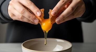 A person is holding an egg in their hand photo