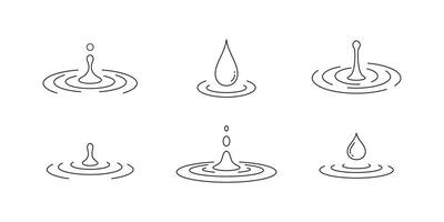 Minimalist Line Art of Water Droplets and Ripples vector