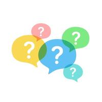 Colorful Speech Bubbles with Question Marks vector