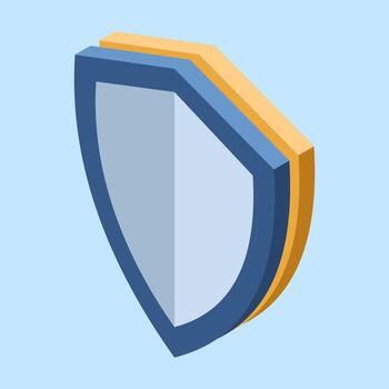 Isometric shield. Isometric internet security shield. Network data security. Cyber data security. Protection network security. Isometric technology. vector