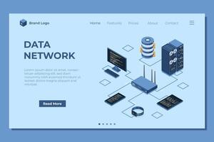 Data network setup illustration vector