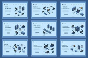 Cloud technology and data solutions overview vector