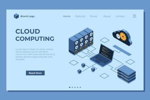 Cloud computing interface illustration vector