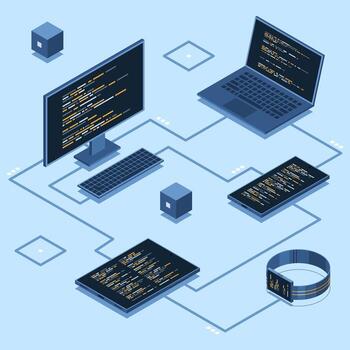 Devices connected in a network vector