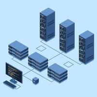 Illustration of data center architecture vector