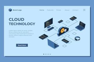 cloud technology interface design vector