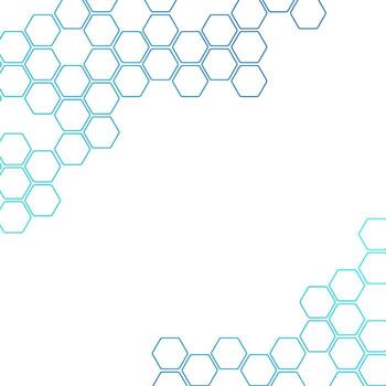 Hexagon geometric abstract gradient banner design. Futuristic honeycomb grid with gradient lines on white background. Medical, technology or science design. vector