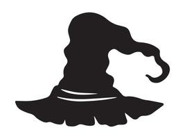 hand drawn Halloween Witch Hat Silhouette vector