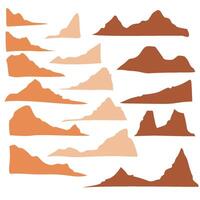 A set of different mountain silhouettes vector
