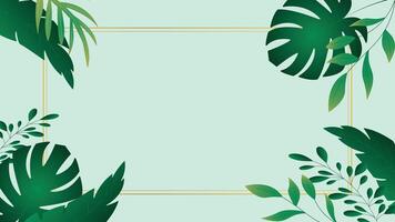green leaf frame for design vector