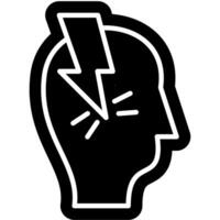 Chronic Stress Head Pain Solid Icon vector