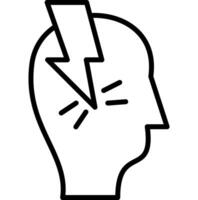 Fatigue and Head Pain Outline icon vector
