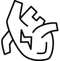 Heartbeat Distress outline icon vector