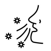 Flu Virus Outline icon vector