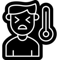 Thermometer Reading High solid Icon vector