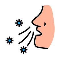 Influenza Symptoms Outline fill icon vector