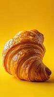 A croissant on a yellow surface photo