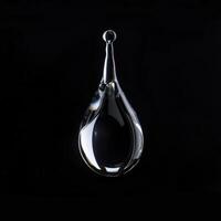 A drop of water on a black background. photo