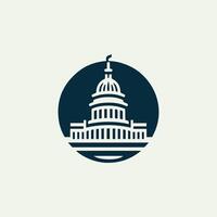the united states capitol building is shown in a flat design vector