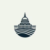 the united states capitol building is shown in a black and white logo vector