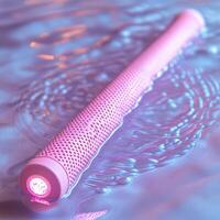 A pink object in water photo