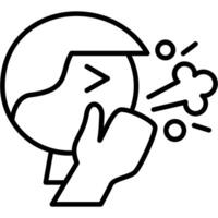 Flu Transmission Visual Outline icon vector