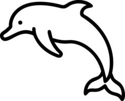 Playful Dolphin Leaping Gracefully Through Ocean Waters A Serene Black and White Line Art Illustration vector
