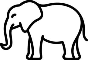 Serene African Elephant Silhouette A Peaceful Line Art Illustration of a Majestic Animal in its Natural Habitat vector