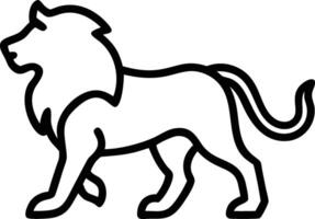 Majestic Lion Line Art A Powerful African King Strolling with Pride and Dignity in a Serene Setting vector