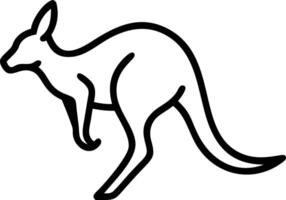 Elegant Line Art Kangaroo Illustration A Serene Australian Marsupial in Profile, Simple and Stylish Design vector