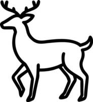 Elegant Line Art Deer Illustration Serene Forest Animal in Simple Black and White Design, Perfect for Nature-Themed Projects vector