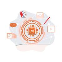 AI technology illustration vector