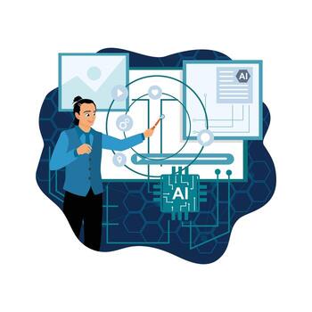 Illustration of AI data visualization vector