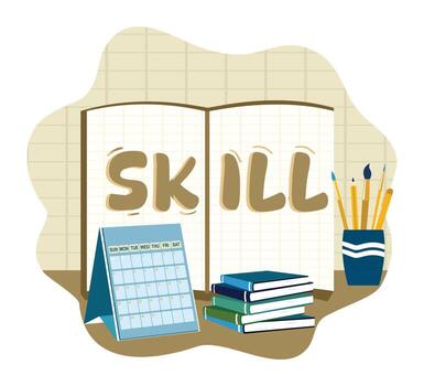 Skill development resources and supplies vector