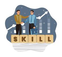 Men shaking hands representing skills vector