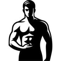 Gymnast man athletic with defined muscles vector