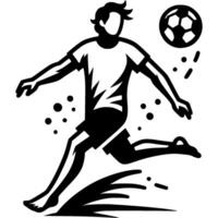 Football player on sand takes flying ball vector
