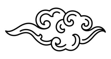 oriental cloud traditional style vector