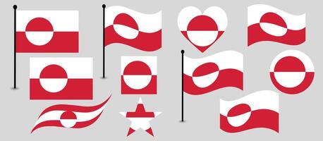 Greenland flag designs and symbols vector
