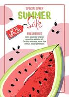 Fresh watermelon for summer sale vector