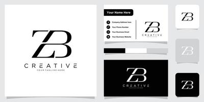 Initial ZB or BZ letter logo design vector