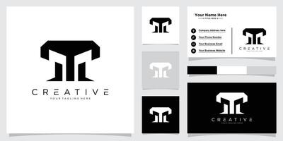 Initial T letter logo design vector
