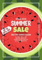 Summer sale advertisement with watermelon theme vector