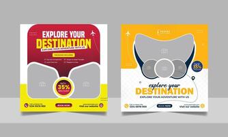 Travel advertisement with discounts vector