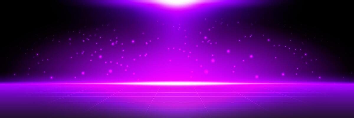 Glowing futuristic purple technology background with particles and light effects for digital design. Perfect for UI, innovation themes, presentations, and modern style. illustration