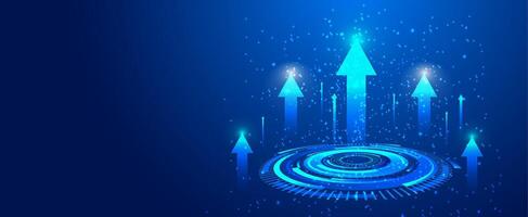 Arrows indicating digital growth vector